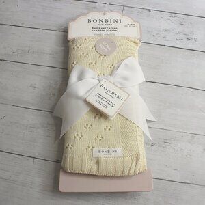 Bonbini Baby Crib Blanket 38 x 28 in 100% Cotton Knitted Cream